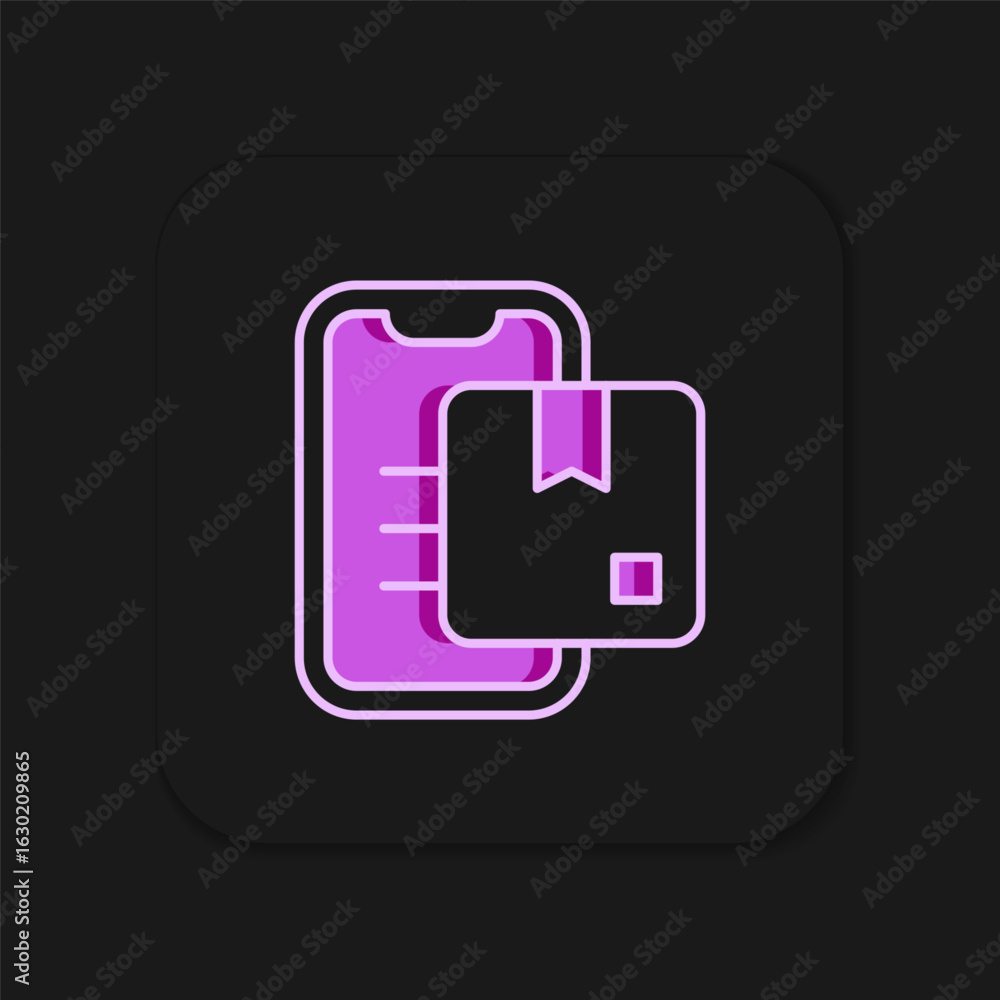 Poster filled outline document tracking marker system icon isolated on black background. parcel tracking. f