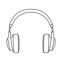 Hand drawing headphones vector illustration for listening music or podcast,Isometric wireless over ear headphones,Trendy isometric icon showing headphones,easy to edit