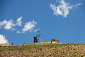 Fototapeta premium Old mining buildings in Cripple Creek Mining District in Victor, Colorado