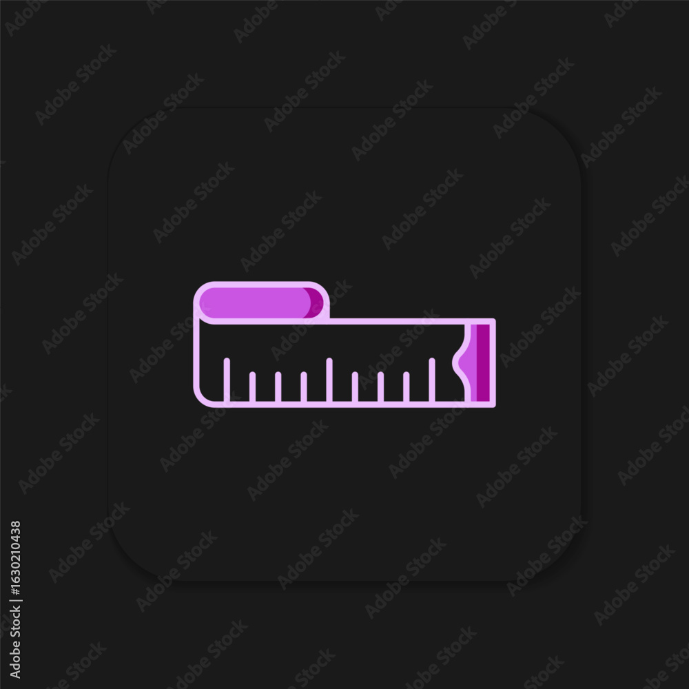 Poster filled outline tape measure icon isolated on black background. measuring tape. flat filled outline s