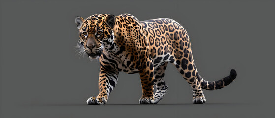 leopard on black background