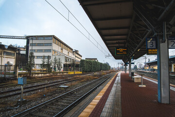 Empty Platform at Early Morning Train Station