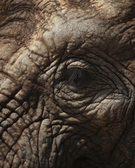 Elephant Wrinkled Skin Macro Shot