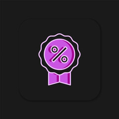 Filled outline Discount percent tag icon isolated on black background. Shopping tag sign. Special offer sign. Discount coupons symbol. Flat filled outline style with shadow. Vector