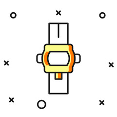 Filled outline Wrist watch icon isolated on white background. Wristwatch icon. Flat filled outline style with shadow. Vector