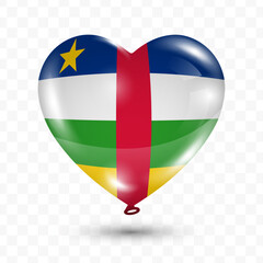 Vector illustration of a Central African Republic country love balloon on transparent background. Flying love balloons for Independence Day celebration