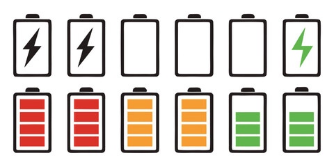 Set of 10 battery icons vector