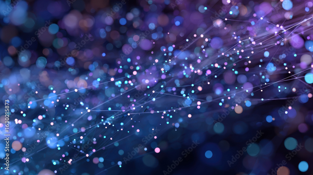 Poster cosmic bokeh: a mesmerizing dance of light and color, with a symphony of bokeh shapes and delicate l