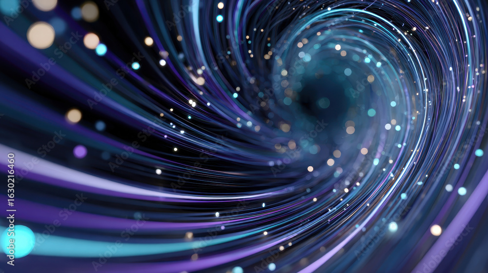 Aufkleber cosmic vortex of data streams: dive into a mesmerizing swirl of digital energy, where vibrant lines 