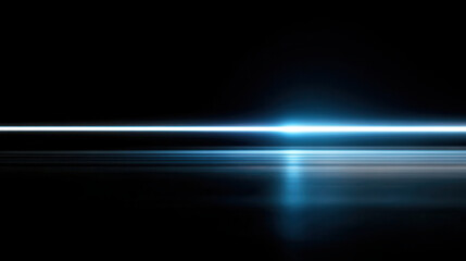 Abstract Light Beam: A mesmerizing stream of radiant energy cuts across a deep, dark expanse, with its ethereal glow reflected in a still, mirrored surface.