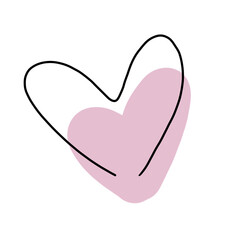 pink heart on white background
