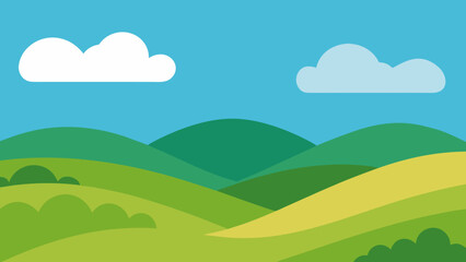 Obraz premium rolling hills drifting clouds landscape