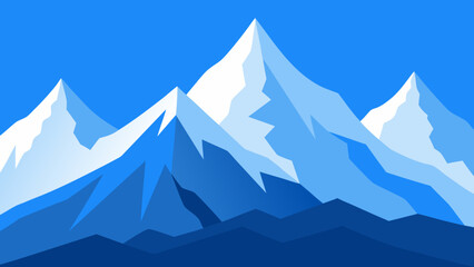 snow covered peaks clear sky mountain