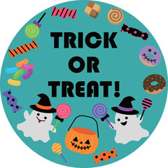 ハロウィン　トリックオアトリート　丸いアイコン