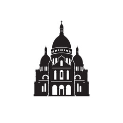 Obraz premium Sacré-Cœur Basilica Silhouette Vector