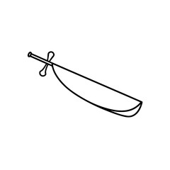 canoe with paddle icon vector