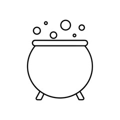 cauldron with bubbles icon vector