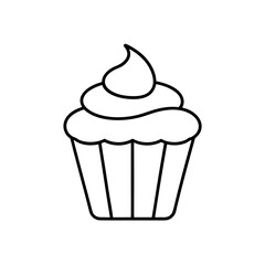 cupcake with frosting icon vector