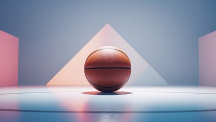 Dynamic Basketball Wallpaper with Abstract Background
