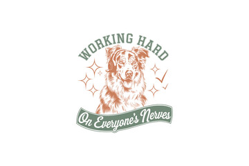 Dog with headphones Funny Dog Quote Vector drawing