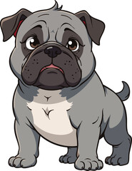 Obraz premium A cute brown and white English bulldog puppy sitting on a white background is a portrait of a purebred domestic pet