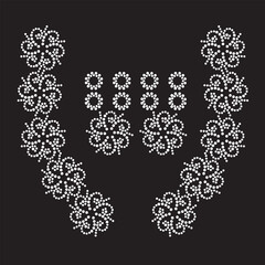 Fashion neck rhinestone design vector template