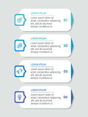Business infographic template with 4 options or steps. Can be used for workflow layout, diagram, annual report, web design	