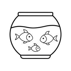 aquarium with fish on white background