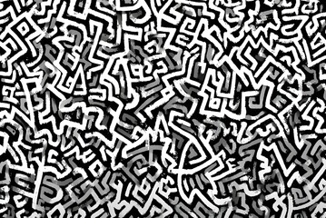 Obraz premium Dynamic black and white abstract pattern with bold, energetic lines creating a modern, graphic texture perfect for striking designs