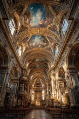 Fototapeta premium Grand interior of a baroque church