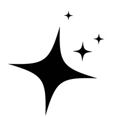 Sparkle Icon | Minimal Black Star Symbol for Design & Decoration