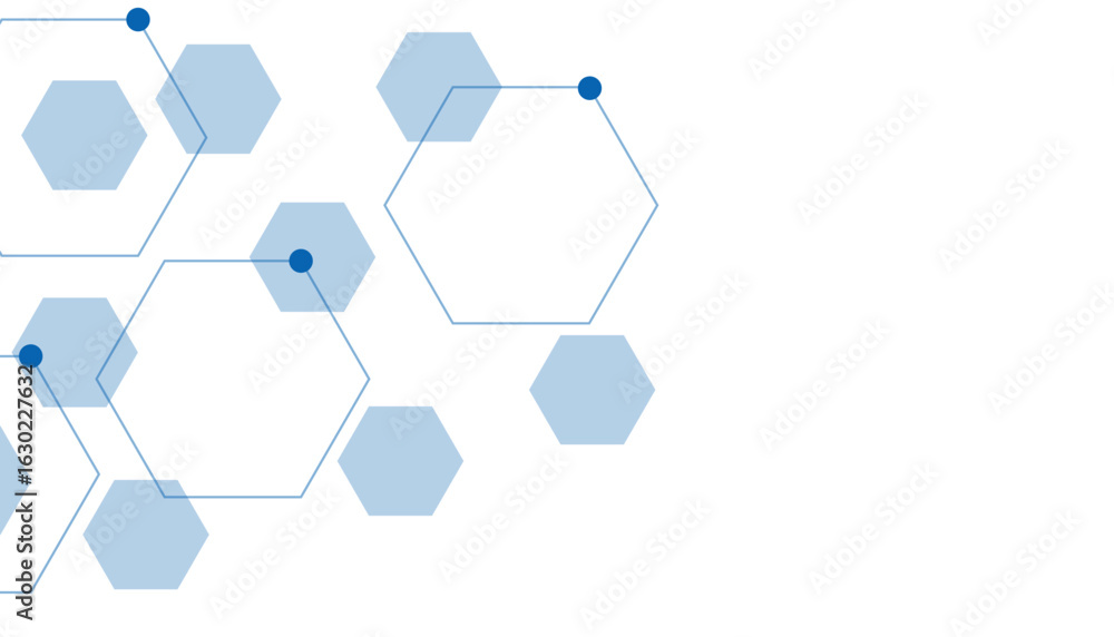 Poster white and blue technology hexagonal abstract background. abstract blue hexagon or digital technology