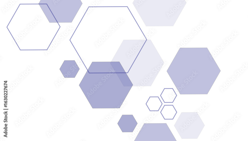 Poster white and blue technology hexagonal abstract background. abstract purpel hexagon or digital technolo