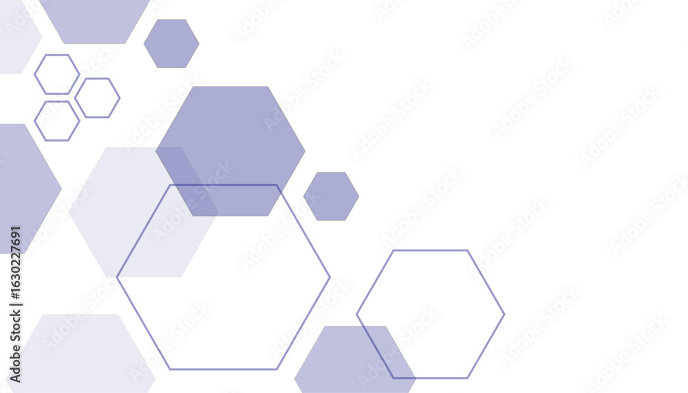 Poster white and blue technology hexagonal abstract background. abstract purpel hexagon or digital technolo