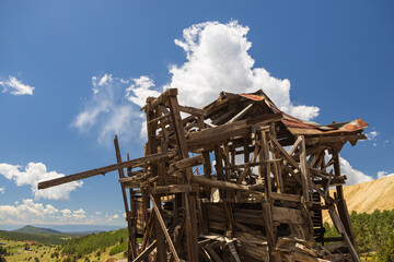Fototapeta premium Old mining buildings in Cripple Creek Mining District in Victor, Colorado