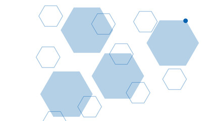 Abstract blue hexagon banner background.