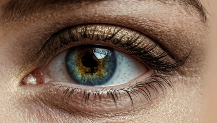 Obraz premium A Wealthy Vision: A Hyperrealistic Eye with a Dollar Symbol