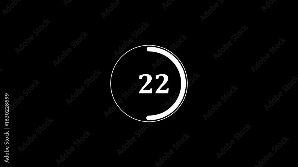 Wall mural circle countdown timer 45 sec animation, 45 second count down timer with circle, countdown timer for