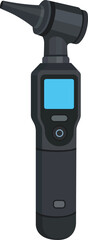 Digital otoscope medical device black blue screen diagnostic tool healthcare clinic hospital examination modern design