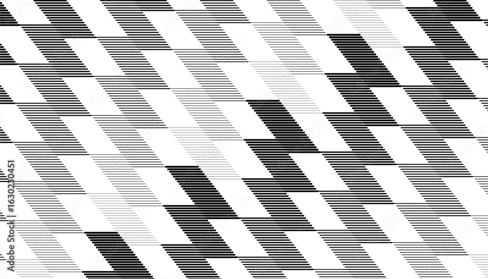 Poster Black and white seamless pattern with smooth transition effect for modern background and design element. Vector Format Illustration 