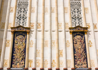 detail of the wall a Ukraine pabilion in VDNH, Moscow, Russia
