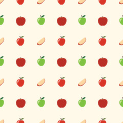 Pattern seamless of apples illustration autumn fruits isolated vector