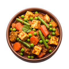 Delicious Indian Paneer and Mixed Vegetable Curry