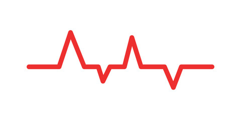 red heartbeat pulse or ECG line, commonly used in health, medical, or fitness-related graphics.