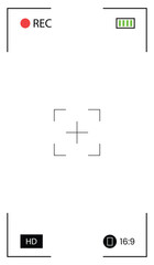 camera recording screen interface, suitable for video apps or film projects.