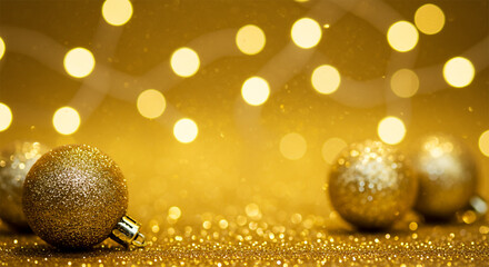 Holiday gold sparkle overlay with soft bokeh