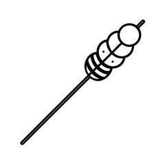 minimalist dango skewer japanese sweet treat on white background 