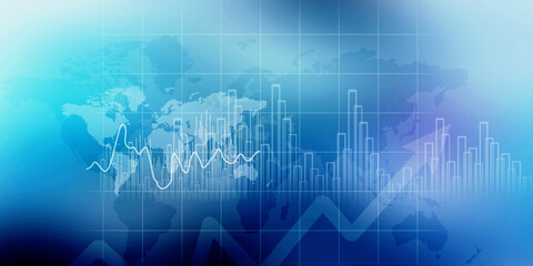 2d illustration Stock market online business concept. business Graph 