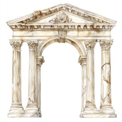 Obraz premium An ancient greek Ornamental arch architecture arched pillar.