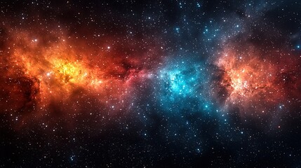 Fototapeta premium Vibrant Cosmic Nebula with Swirling Gas and Dust, Hyperrealistic Cinematic Render 
